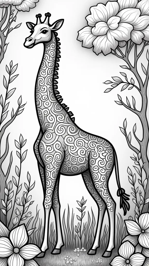 coloriages pour adultes girafe